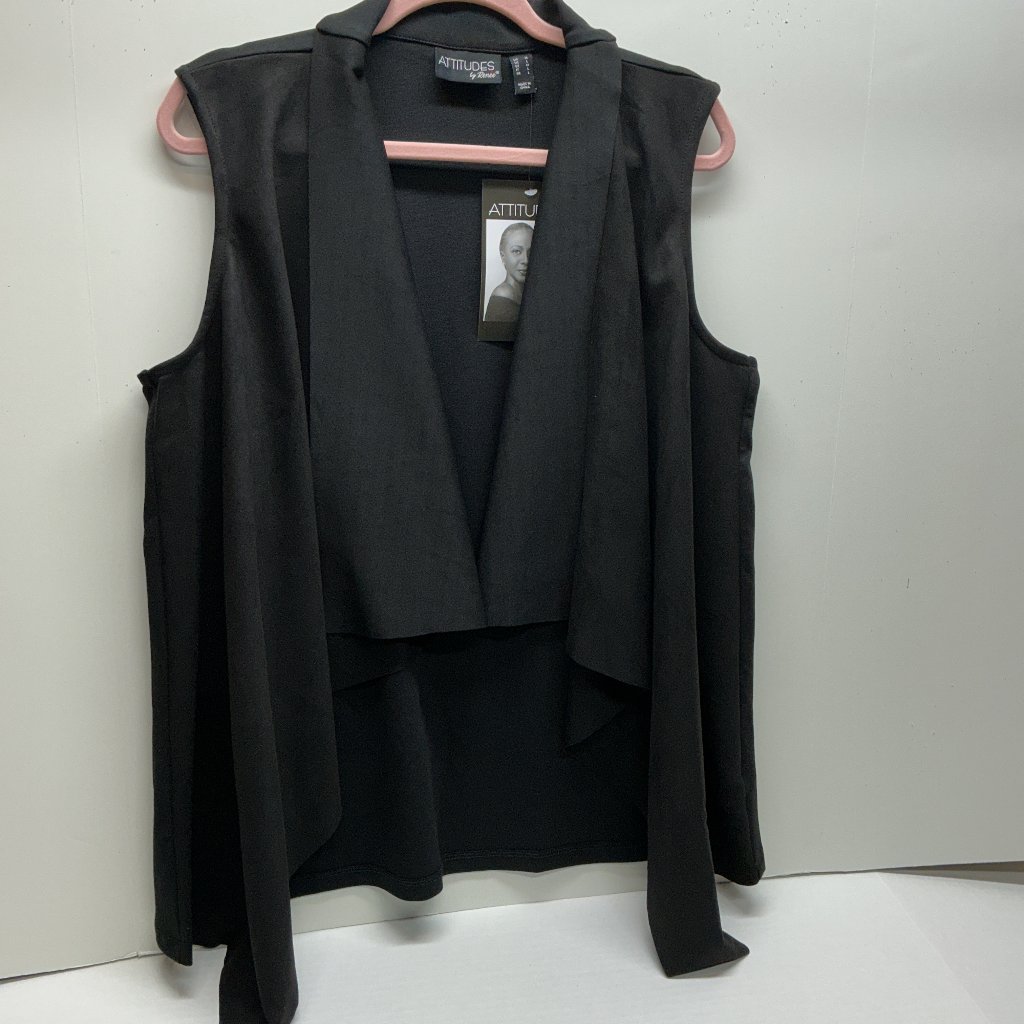 Medium Vest Faux Suede And Luxe Ponte Draped